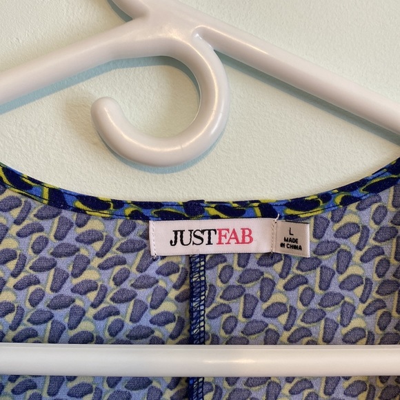 NWT JustFab green/blue dress with zipper detail, size large - Picture 6 of 8